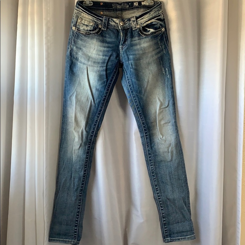 Angel wing pocket miss me jeans straight leg